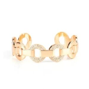 Paparazzi Gold Bracelet with Sparkling Accents Revolutionary Romantic Cuff Jewel